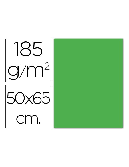 Cartulina guarro verde manzana 50x65 cm 185 gr