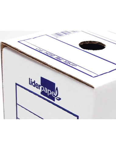 Caja archivo definitivo liderpapel ecouse carton 100 reciclado folio prolongado 388x275x116mm 325g m2