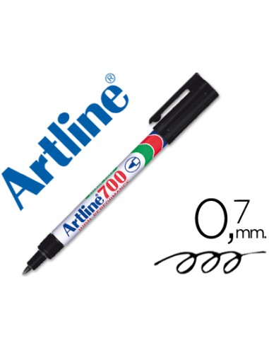 Rotulador artline marcador permanente ek 700 negro punta redonda 07 mm papel metal y cristal