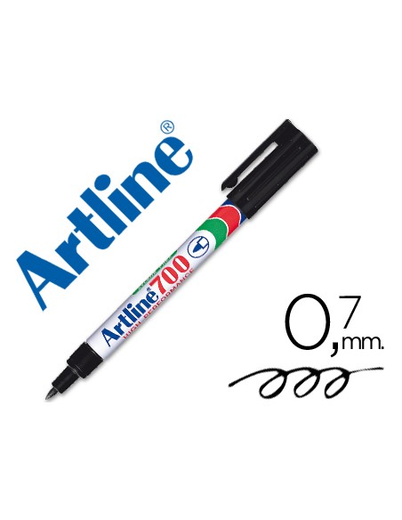 Rotulador artline marcador permanente ek 700 negro punta redonda 07 mm papel metal y cristal