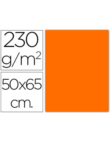 Cartulina fluorescente naranja 50x65 cm 230 gr