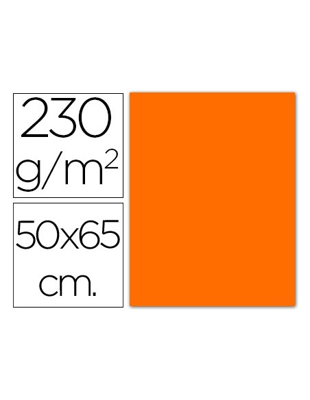 Cartulina fluorescente naranja 50x65 cm 230 gr