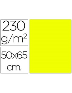 Cartulina fluorescente amarilla 50x65 cm 230 gr