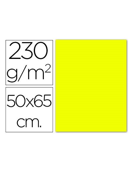 Cartulina fluorescente amarilla 50x65 cm 230 gr