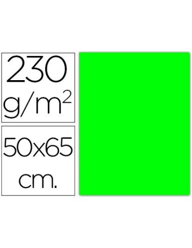 Cartulina fluorescente verde 50x65 cm 230 gr