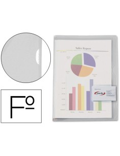 Carpeta dossier unero plastico pardo folio transparente