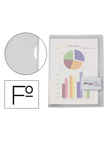 Carpeta dossier unero plastico pardo folio transparente