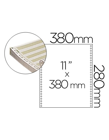 Papel continuo 380x11 pautado caja de 2500 hojas