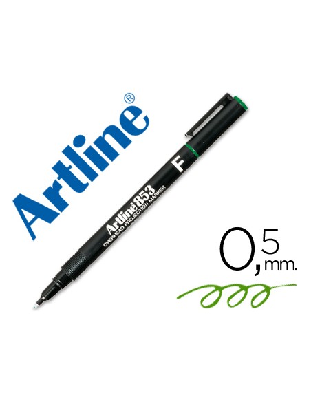 Rotulador artline retroproyeccion punta fibra permanente ek 853 verde punta redonda 05 mm