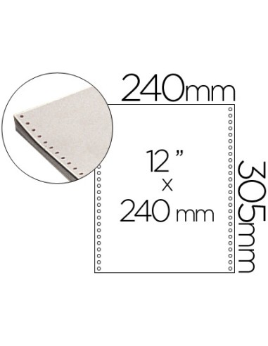 Papel continuo 240x12 blanco 2 hojas caja de 1500 juegos