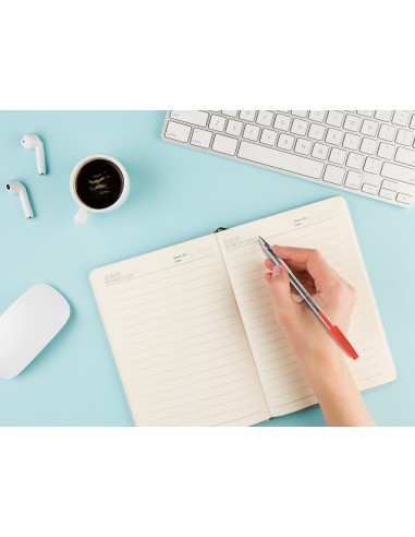 Boligrafo transparente q connect rojo medio kf26041