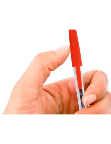 Boligrafo transparente q connect rojo medio kf26041