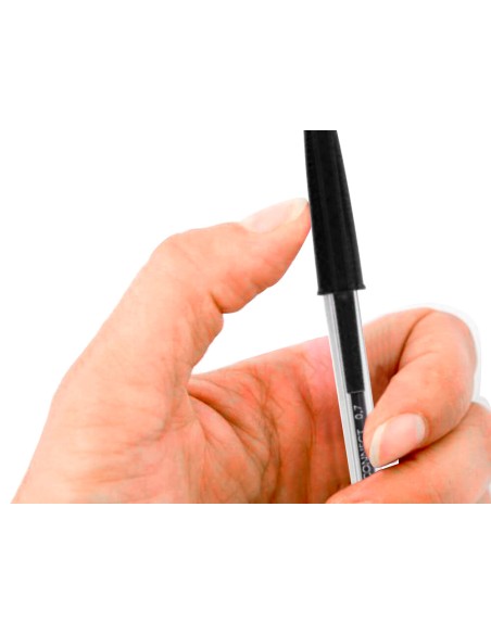 Boligrafo transparente q connect negro medio kf26040
