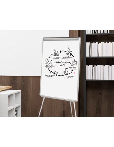 Pizarra blanca q connect con tripode para conferencias 70x100 melamina