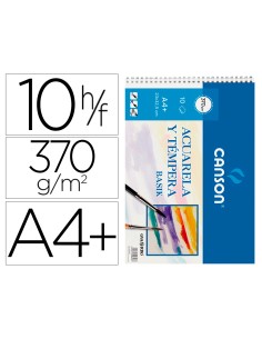 Bloc dibujo acuarela din a4 espiral 23x325 cm 10 hojas de 370 gr m2