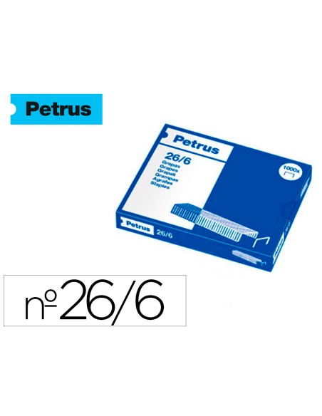 Grapas petrus nº 26 6 galvanizada caja de 1000 unidades