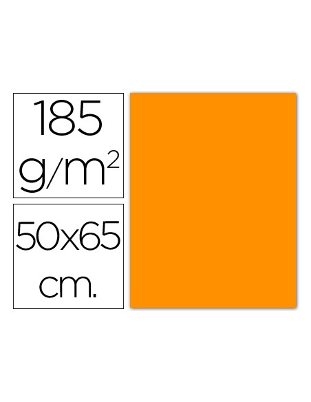 Cartulina guarro naranja 50x65 cm 185 gr
