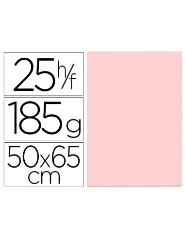 Cartulina guarro rosa 50x65 cm 185 gr