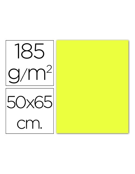 Cartulina guarro amarillo limon 50x65 cm 185 gr