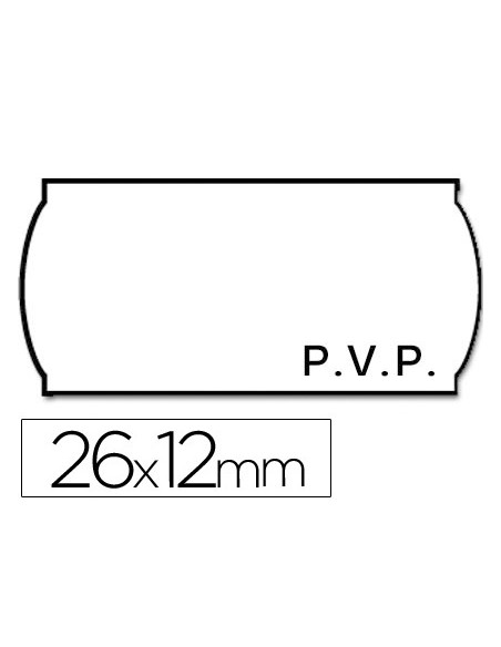 Etiquetas meto onduladas 26x12 mm pvp blanca adh2 rollo 1500 etiquetas troqueladas