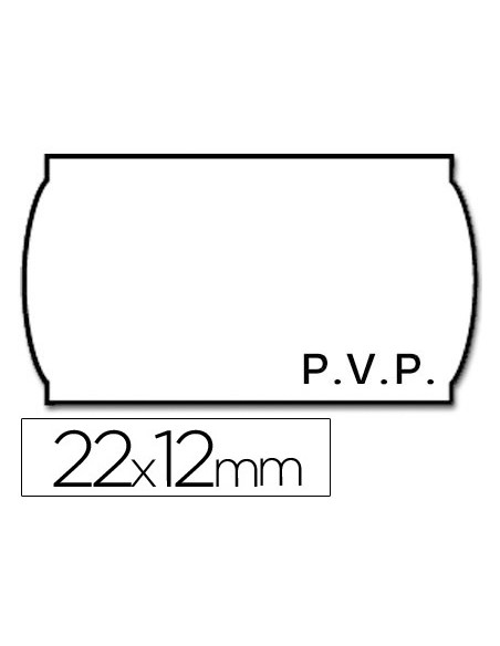 Etiquetas meto onduladas 22x12 mm pvp blanca adh2 rollo 1500 etiquetas