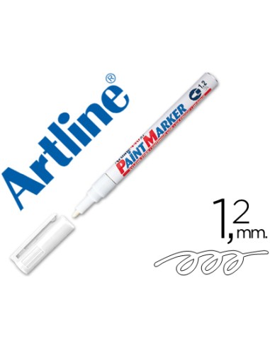 Rotulador artline marcador permanente ek 440 xf blanco punta redonda 12 mm metal caucho y plastico