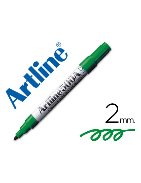 Rotulador artline pizarra ek 500 verde punta redonda 2 mm recargable