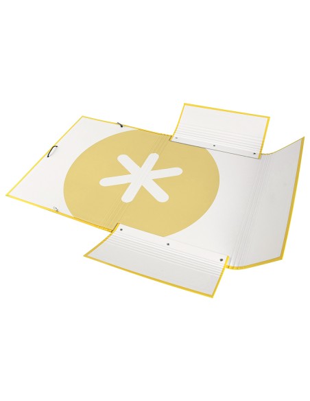 Carpeta liderpapel antartik gomas a4 3 solapas carton forrado trending color amarillo