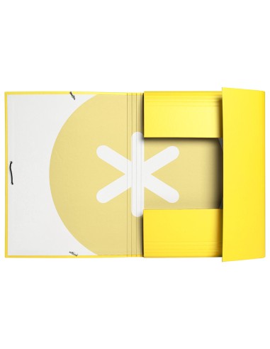 Carpeta liderpapel antartik gomas a4 3 solapas carton forrado trending color amarillo