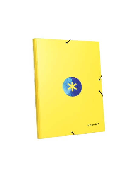 Carpeta liderpapel antartik gomas a4 3 solapas carton forrado trending color amarillo