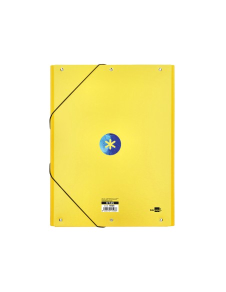 Carpeta liderpapel antartik gomas a4 3 solapas carton forrado trending color amarillo