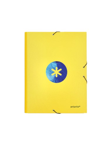 Carpeta liderpapel antartik gomas a4 3 solapas carton forrado trending color amarillo