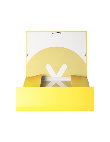Carpeta liderpapel antartik gomas a4 3 solapas carton forrado trending color amarillo