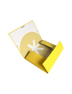 Carpeta liderpapel antartik gomas a4 3 solapas carton forrado trending color amarillo