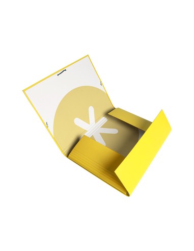 Carpeta liderpapel antartik gomas a4 3 solapas carton forrado trending color amarillo