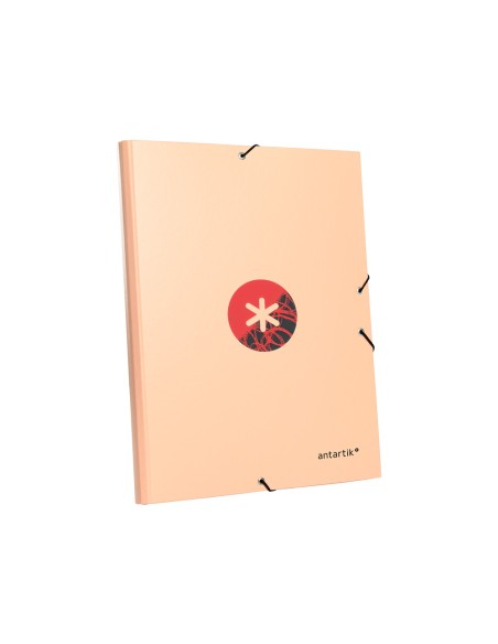 Carpeta liderpapel antartik gomas a4 3 solapas carton forrado trending color coral