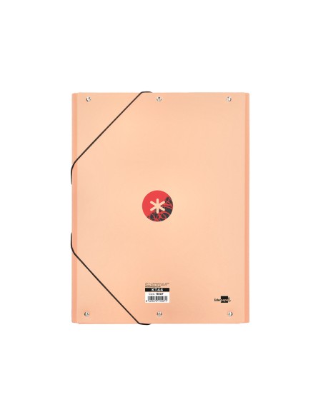 Carpeta liderpapel antartik gomas a4 3 solapas carton forrado trending color coral