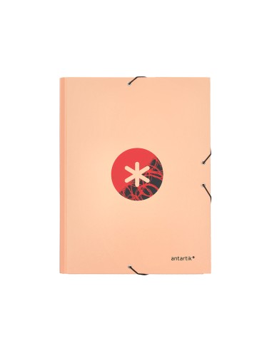 Carpeta liderpapel antartik gomas a4 3 solapas carton forrado trending color coral