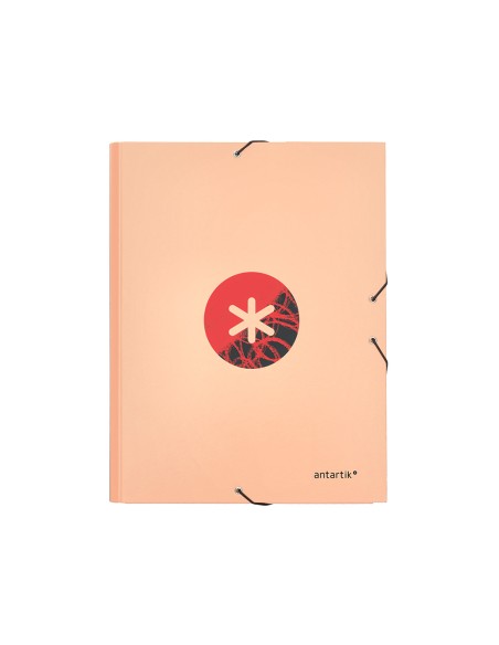 Carpeta liderpapel antartik gomas a4 3 solapas carton forrado trending color coral