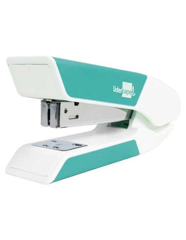 Grapadora liderpapel con regalo de extraegrapas y caja de 1000 grapas 26 6 capacidad 20h color turquesa