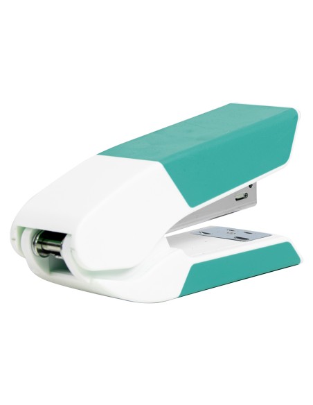Grapadora liderpapel con regalo de extraegrapas y caja de 1000 grapas 26 6 capacidad 20h color turquesa