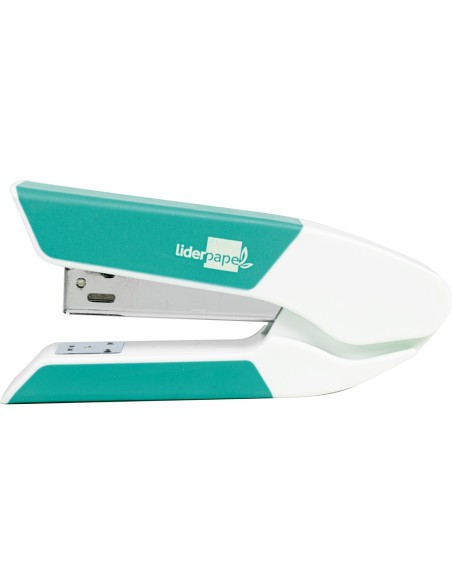 Grapadora liderpapel con regalo de extraegrapas y caja de 1000 grapas 26 6 capacidad 20h color turquesa