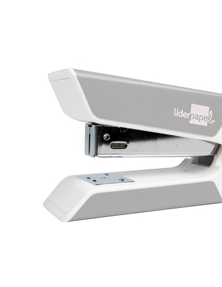 Grapadora liderpapel con regalo de extraegrapas y caja de 1000 grapas 26 6 capacidad 20h color gris