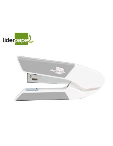 Grapadora liderpapel con regalo de extraegrapas y caja de 1000 grapas 26 6 capacidad 20h color gris