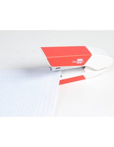 Grapadora liderpapel con regalo de extraegrapas y caja de 1000 grapas 26 6 capacidad 20h color coral