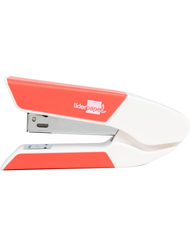 Grapadora liderpapel con regalo de extraegrapas y caja de 1000 grapas 26 6 capacidad 20h color coral