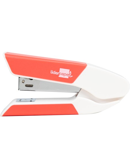 Grapadora liderpapel con regalo de extraegrapas y caja de 1000 grapas 26 6 capacidad 20h color coral
