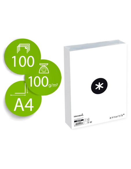 Papel antartik a4 100g m2 liso paquete de 100 hojas