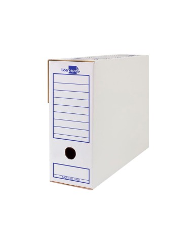 Caja archivo definitivo liderpapel ecouse carton 100 reciclado folio prolongado 388x275x116mm 340g m2
