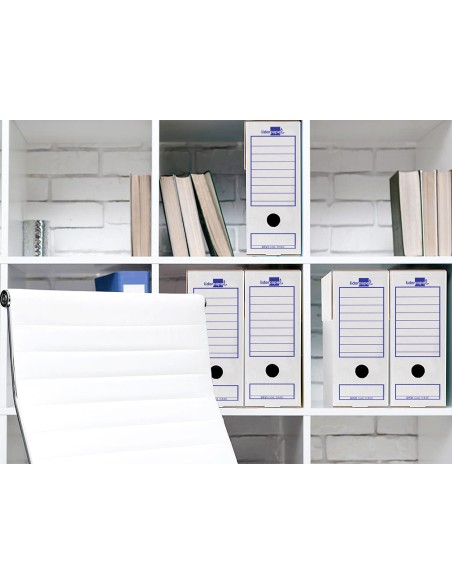Caja archivo definitivo liderpapel ecouse carton 100 reciclado folio 365x251x100mm 340g m2
